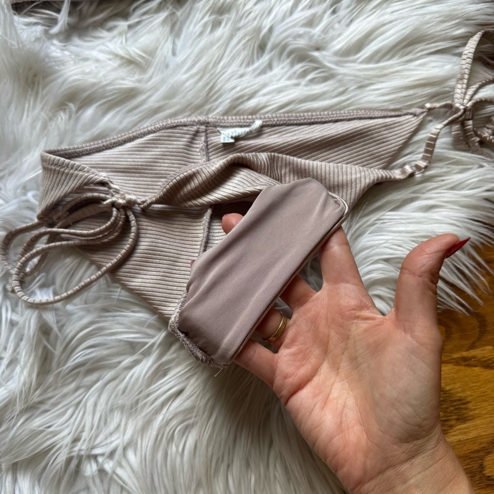 NWT Aerie rose Gold String Bikini - Picture 3 of 5